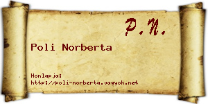 Poli Norberta névjegykártya